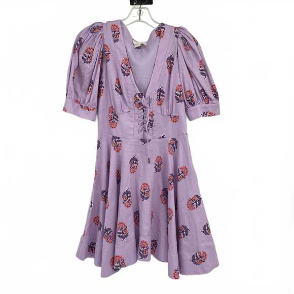 House of Harlow 1960 Dresses & Skirts - House of Harlow 1960 Purple Floral Linen Mini Dress | Women’s Size 2